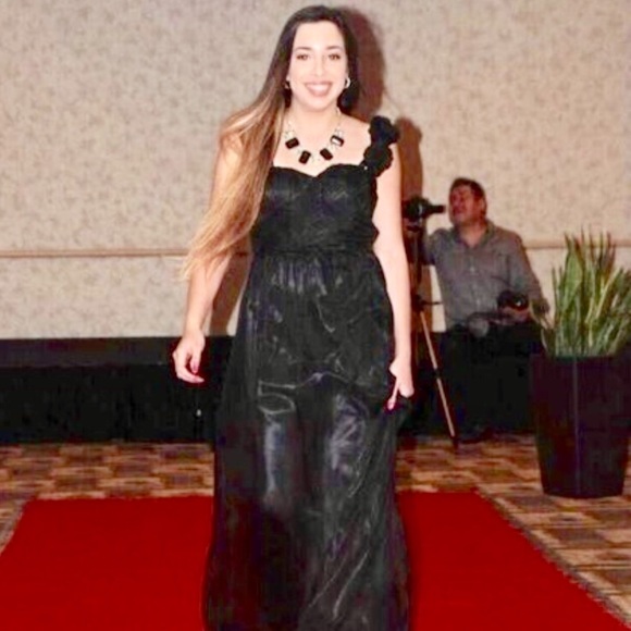👑Black Chiffon Evening Gown - Large (Clearance) - Picture 3 of 6